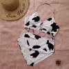 Onepiece kostymer 2021 damer stor storlek bikini set badkläder split body woman sexig mjölk tryck fett flicka 4xl sw1865872686
