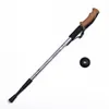 Outdoors Trumpet Cork Trekking Poles Ultra Light Adjustable Telescopic Alpenstock Multi Function Straight Handle Hiking Walking Stick