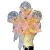 Decorazione per feste San Valentino Palloncini LED Luce luminosa Bobo Ball Palloncino Luce lampeggiante Rose Bouquet amante Regali per compleanno Matrimonio 404 S2