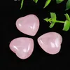 20x9mm Hart Standbeeld Natuursteen Gesneden Decoratie Rozenkwarts Hand Gepolijst Healing Crystal Reiki Trinket Gift kamer Ornament