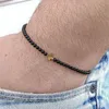 Bracelet Homme à brins de perles noir obsidienne Perle Homme Bracelete Bracelets 4mm Kent22