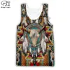 Men women Summer Native Indian Deer Skull 3d Tank Top Vest Wolf printed unisex casual Hunting Knights Templar sleeveless tees 04