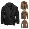 남성 군사 재킷 따뜻한 파카 남성 겨울과 코트 양털 후드 열 두꺼운 겉옷 211126