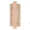 Wood Nail Brush Two sided Natural Boar Bristles Wooden Manicure Nail Brush SPA Dual Surface Brush Hand Cleansing Brushes 10CM