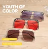 Diseñador de lujo para hombre, mujer, gafas de sol para hombre, marco grande, lente irregular, película de color, gafas de sol en 5 colores 23012 #