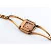 Kwadratowa Moda Szkielet Bransoletka Rose Gold Zegarki 2021 Luksusowa Marka Ladies Watch Kobiety Kobiet Kwarcowy Zegarek Zegarek