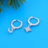 925 Sterling Silver Moon Snowflower Hoop Earring Ohrringe Piercing Pendiente Crystal Women Luxury Jewelry for Party25963485578