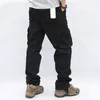 Overaller män lastbyxor Casual Multi Fickor Militär Taktiskt arbete Pantalon Hombre Streetwear Army Rakbyxor 44 210715