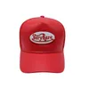Low MOQ custom embroidery Red mh back leather snapback trucker hats4940858