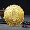 Artisanat USA Navy USAF USMC Army Coast Guard Freedom Eagle 24K Gold Plate Rare Challenge Coin Collection Pour cinq grandes nations militaires XHH21-410