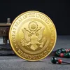 Ambachten VS Navy USAF USMC Army Coast Guard Freedom Eagle 24K Gold Plate Rare Challenge Coin Collection for Five Major Military Nations XHH21-410