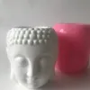 Concrete Flower Pot Buddha Head Mould DIY Chocolate Cake Baking Accessories Tools Clay Resin Candle Holder Silicone Mold 220110