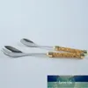 Cucchiaio di Natale Set regalo Cucchiaio da insalata Acciaio inossidabile Creativo Lamina d'oro Forchetta da portata per matrimonio Stoviglie eleganti per la casa Prezzo di fabbrica design esperto Qualità