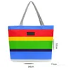 Canvas Storage Bags Shopping Bag Large Single Shoulder Bag Fashion Portable Women Rainbow Stripe Bagzc449