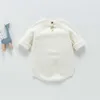 Spring Baby Girl Bodysuit Applique Flowers Wool Jumpsuit born Cute Style Kids Clothes E32 210610