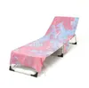 Tie-Dye Beach Chair Cover With Side Pocket Quick-drying Lounge Towel Covers Sun Lounger Sunbathing Garden dd441