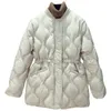 Col montant doudoune veste femme mi-longueur hiver taille rhombique veste matelassée chaleur épaissie 211012