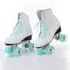 Neue stil erwachsene doppelreizend skating erwachsene frauen vierrad kraft pu flash roller skates