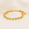 18ct THAI BAHT G/F Charm Bracelet Perlé Coeur 24k JAUNE Fine OR Massif allonger pendentif Amour cher