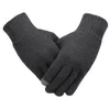 Luvas de malha dos homens inverno outono masculino tela sensível luvas de alta qualidade mais veludo fino sólido mitenes mittens negócios 316 x2