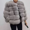 Real Fur Coat 100% Natural Winter Damska Kurtka Ciepła Wysoka Jakość Kamizelka Darmowa Moda Luksusowy 211101