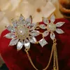 Brooches Brooches For Women Luxury Cubic Zirconia Sun Flower Corsage Sweater Suit Pin Accessories Fine Jewelry Bridal Wedding Brooch