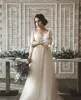 2021 Boho Trouwjurken met 3/4 Lange mouwen Kant Tule Simple Cheap Custom Made Country Wedding Bridal Gown Vestido de Novia