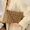 Weave Design Hohe Qualität Leder Schulter Crossbody Taschen für Frauen 2021 Neue Mode Kette Damen Baguette Tasche Handtaschen