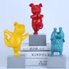 사랑스러운 요가 프랑스 불독 동상 수지 인형 북유럽 창조적 인 만화 동물 조각 어린이 방 장식 공예 210924