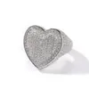 Hip Hop Trendsetter CZ Micro Pave Heart Shape Ring gioielli per uomini donne amanti regalo