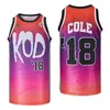 Anpassade herrar J Cole #18 Basketballtröja Hip Hop Rap Party Jerseys Sy Röda S-3XL Namn och nummer toppkvalitet