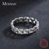 Solid 925 Sterling Silver Geometric Stackable Clear Cz Anéis para Mulheres Declaração de Casamento Jóias Anillos 210707