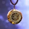 Pendentif Orgonite Collier Sri Yantra Collier Oeil de Tigre Géométrie Sacrée Énergie Guérison Yoga Bijoux X0707