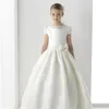 Tulle Flower Girl Pageant Dresses With Handmade Flowers 2021 New Baby Girl Party Wear Princess First Communion Dresses