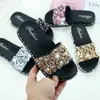 VFOCHI Girl Summer Slippers Sequin Flats Shoes for Kids Mother Casual Slip-on Children Teenager Slipper 210712