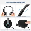 USB Headset Computer Headphone with Noise Cancelling Mic Plug and Play for PC Home Office Call Center Phone Earphone for Laptop