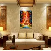 Resim Sergisi Soyut Renkli Eyfel Kulesi Yağlıboya Modern Duvar Sanatı Resim Posterler Tuval Romantik Yatak Odası Ev Dekorasyon