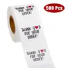 500 stks roll 1 inch Bedankt voor uw bestelling Label Stickers DIY Store Box Gift Bak Bakken Pakket Decoratie 4991 Q2