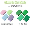 GLOW IN DE DONKERE A6 Notebook Bindmiddelen Notepads Macron Kleuren 6 Ring Hole Budget Planner Fluorescerend PU Lederen Cover Losse Leaf Spiraal Bestandhouder met Magnetische Gesp