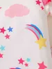 Baby Rainbow Star Print Привязка Racking Trument Bodysuit с повязкой она