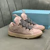 Scarpe stringate in rete intrecciata stile anni '90 uomo donna sneaker in camoscio goffrato Curb sneaker in vitello nappato Suola platform in gomma donna e bambino Lanvines