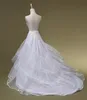 New White Hoop 3 Layers Crinoline Petticoats For Wedding Dresses Long Wedding Train Petticoat