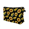 Portable Make Up Bags for Women Colorful Toiletry Tool Cosmetic Bag Pouch Case Organizer Bag Sunflowers Pattern Makeup