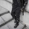 Houzhou Black Cargo Pants Men Joggers Cargo Ounsers for Men Joging Joging Hip Hop Hippie Techwear Gothic Ribbon 211013