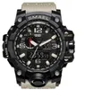 Smael Men Sports Watches Dual Display Digital Led Electronic Quartz Polshipes Waterd waterdicht zwemmen Militair horloge245c