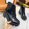 Classic shoe Leather Designer Thick-soled Desert Martin Boots Trail Lace-up Winter Ladies High Heel Shoelace Box size eur 35-42