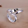 Women's Open Heart Sterling Silver Plated Rings Size Open DMSR009 POPUler 925 Silver Plate Finger Ring Smyckeband Rings244Z