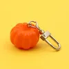 Nyckelringar söt simulering mat frukt jordgubbe nyckelring kedja ring orange väska pendell kreativ liten presentflicka hjärta