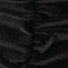 Gotico Nero Delle Donne Con Scollo A V Giuntura Maglia Manica Lunga Pieghe Sottile Mini Vestito 2020 Primavera Goth Femminile Scuro Del Manicotto di Soffio abiti aderenti Y0118