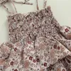 Robes pour filles mode enfants filles décontracté cravate robe à bretelles Floral multicouche a-ligne avec bandeau vêtements de vacances